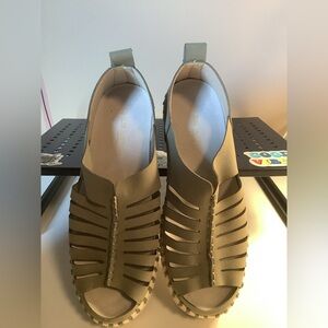 Ilse Jacobsen Khaki Open-Toe Shoes